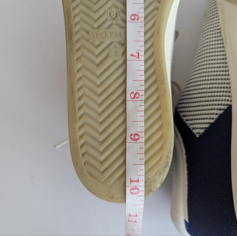 Rothy's Blue and Cream Sneakers Casual Low-Top Design - Picture 8 of 9